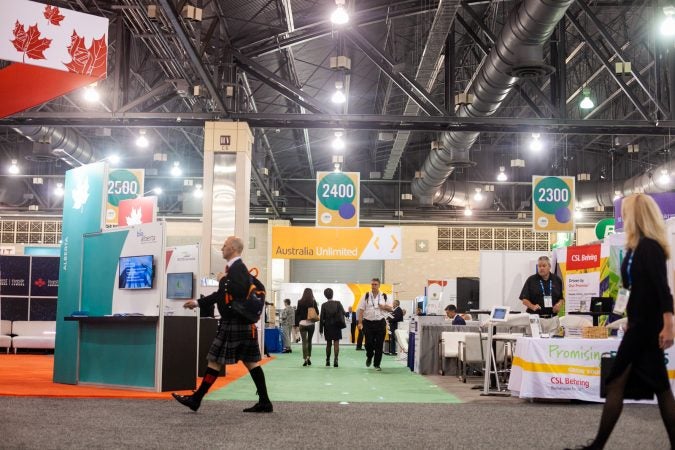 The BIO International Convention drew thousands in the biotech industry from around the globe this week to the Pennsylvania Convention Center. (Brad Larrison for WHYY)