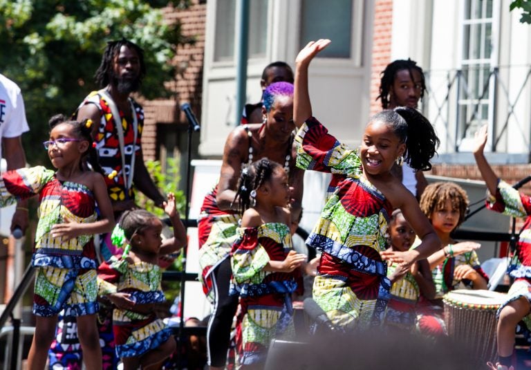 African heritage dancers perform at Philadelphia's Odunde Festival.