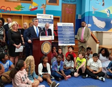 Gov. John Carney calls for $75 million to fund initiatives for low income students, English language learners.  (Zoë Read/WHYY)