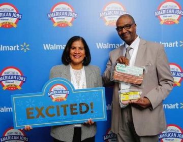 Ed Hipp poses with his wife, Argelis, during Walmart’s Open Call event last week in Bentonville, Arkansas. (Provided)
