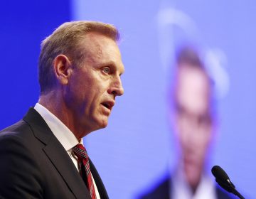 Acting U.S. Secretary of Defense Patrick Shanahan delivers his speech entitled 'The U.S. Vision for Indo-Pacific Security' during the first plenary session of the 18th International Institute for Strategic Studies (IISS) Shangri-la Dialogue, an annual defense and security forum in Asia, in Singapore, Saturday, June 1, 2019. (Yong Teck Lim/AP Photo)