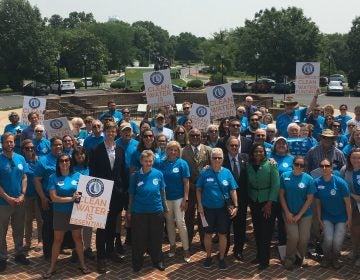 About 80 “water warriors” lobbied lawmakers at Legislative Hall in Dover in support of HB 200 that would earmark funding every year to pay for projects that improve water quality in Delaware. (Mark Eichmann/WHYY)