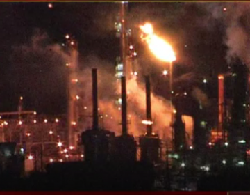 Crews battled a fire at the Philadelphia Energy Solutions refinery on Monday night (NBC10)