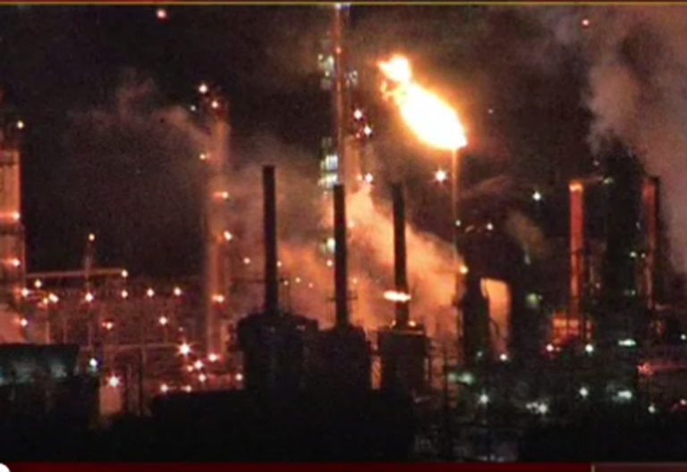 Crews battled a fire at the Philadelphia Energy Solutions refinery on Monday night (NBC10)