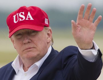 President Donald Trump waves as he steps off Air Force One after arriving, Friday, June 7, 2019, at Andrews Air Force Base, Md.  (AP Photo/Alex Brandon)