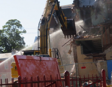 Grace Baptist Church of Germantown demolished their 38-year-old community center to make way for the Vision 20/20 project, a new 15,000 square foot energy-efficient building. (Samaria Bailey/The Philadelphia Tribune)