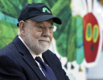 Eric Carle and his most famous creation, during a 2009 appearance on the Today show. (Richard Drew/AP Photo)