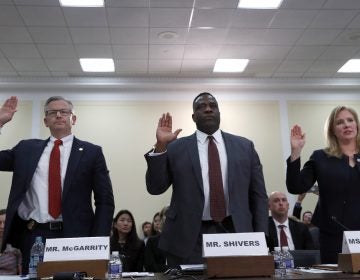 Michael McGarrity, FBI Assistant Director of the Counterterrorism Division; Calvin Shivers, FBI Deputy Assistant Director in the Criminal Investigative Division; and Elizabeth Neumann, an assistant secretary at the Department of Homeland Security, answer lawmakers' questions on Tuesday about the Trump administration's response to far-right extremism. (Jacquelyn Martin/AP)