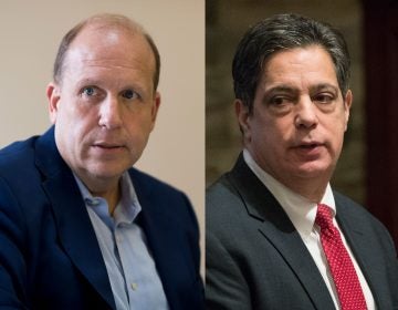 State Sen. Daylin Leach (left) says he's been cleared of wrongdoing by an independent probe of sexual harassment allegations.  Senate Minority Leader Jay Costa disagrees and wants Leach to resign. (Bill Clark/CQ Roll Call and AP Photo/Matt Rourke)