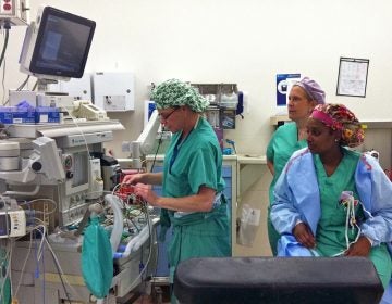 Nurses in the operating room at Hahnemann Hospital. (Elana Gordon/WHYY)