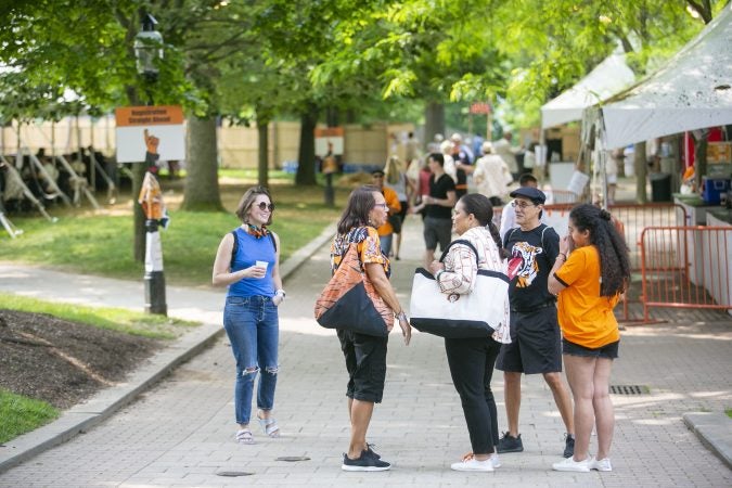 Princeton University campus turned orange as they celebrate 2019 reunion on June 1, 2019 in Princeton, New Jersey. (Miguel Martinez for WHYY)