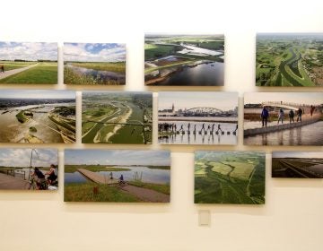 A flood abatement project in the Netherlands also aims to create a more attractive river landscape. It is one of 25 projects featured in the University of Pennsylvania's exhibit in tribute to landscape architect Ian McHarg. (Emma Lee/WHYY)