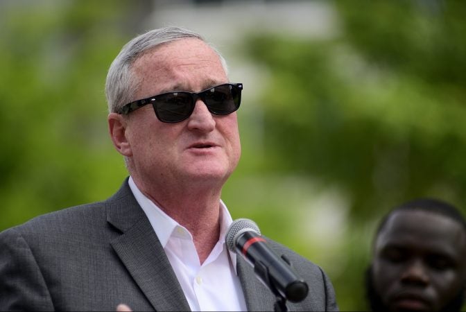 Mayor Jim Kenney speaks at a Stand 4 Peace anti-gun violence rally on July 2, 2019. (Bastiaan Slabbers for WHYY)