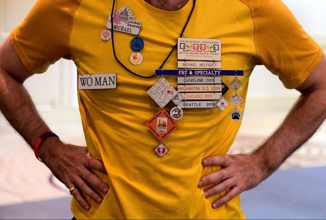 A Center City hotel ballroom is the stage for the 36th LGBT Square Dance Convention. The annual event is organized by the International Association of Gay Square Dance Clubs. (Bastiaan Slabbers for WHYY)