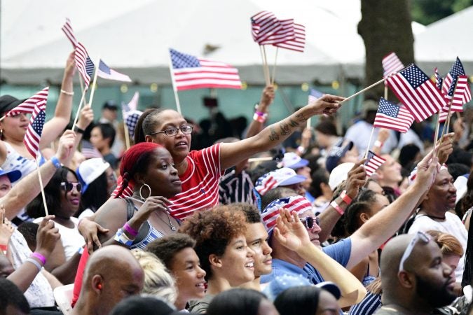 Thousands enjoyed the festivities on the Parkway for the 2019 Welcome America festival. (Bastiaan Slabbers for WHYY)