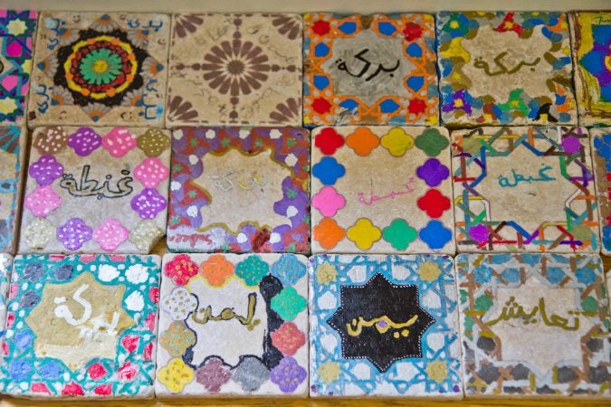 Artwork by Al-Bustan campers was inspired by the Alhambra palace in Spain. (Kimberly Paynter/WHYY)