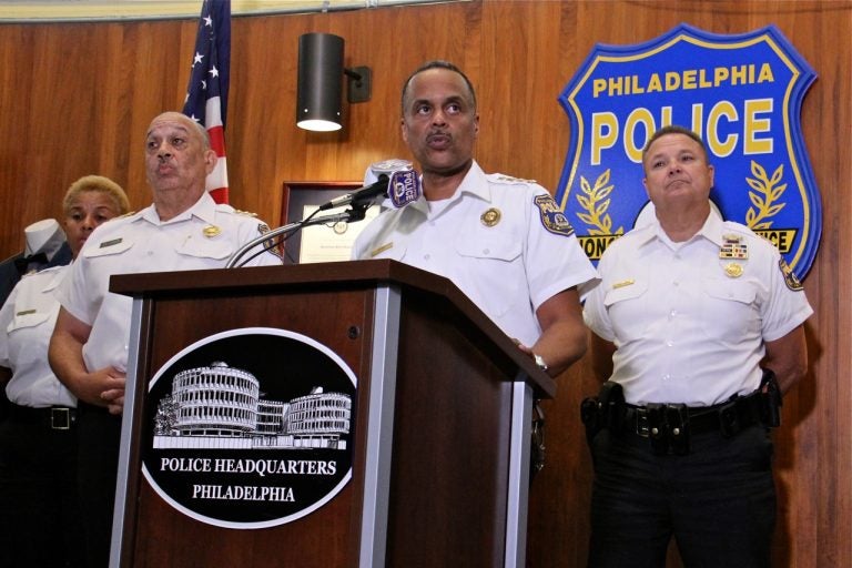 Philadelphia Police Commissioner Richard Ross answers reporters questions about an investigation into racist Facebook posts by active duty police officers. (Emma Lee/WHYY)