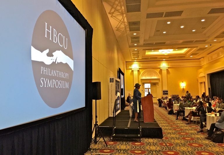 Dozens of HBCU leaders heard from U.S. Rep. Alma Adams , the founder of the Congressional HBCU Caucus, at the 2019 HBCU Philanthropy Symposium hosted by Delaware State University at Dover Downs Hotel and Casino. (Mark Eichmann/WHYY)