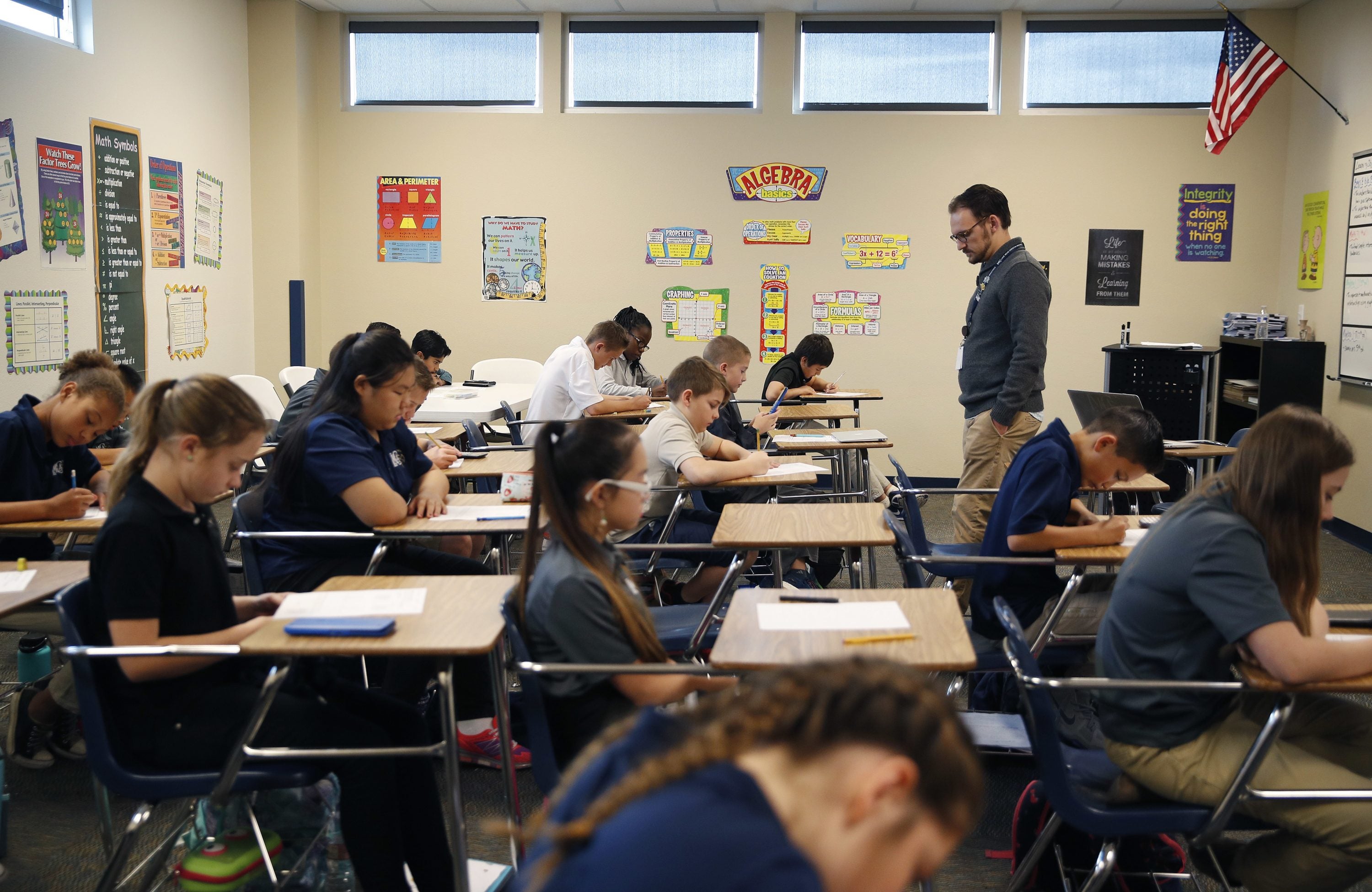 The standardized tests scores of chronically absent students will no longer count against teachers, schools, and the state. (John Locher/AP Photo)