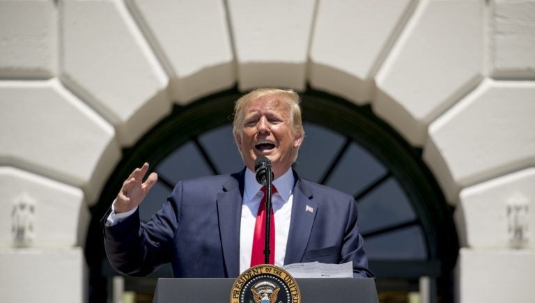 President Donald Trump speaks during a Made in America showcase on the South Lawn of the White House in Washington, Monday, July 15, 2019. (Andrew Harnik/AP Photo)