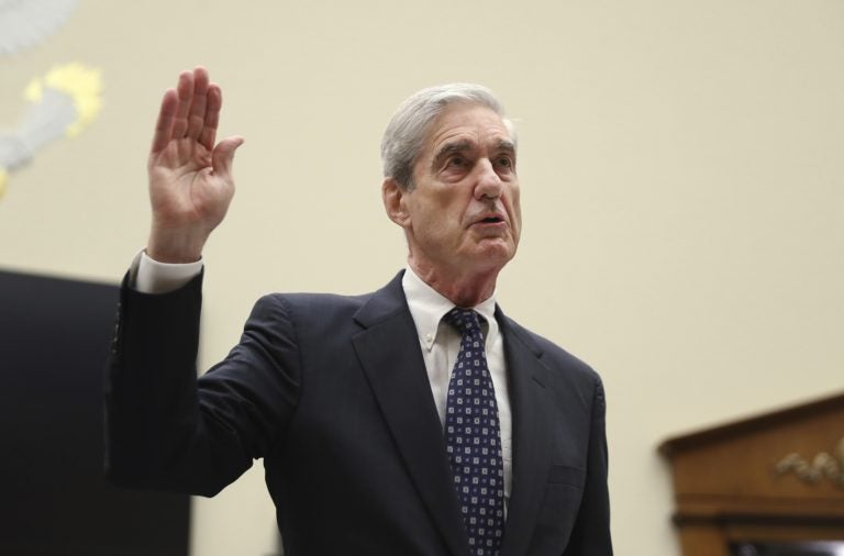 Former special counsel Robert Mueller, is sworn in before he testifies before the House Judiciary Committee hearing on his report on Russian election interference, on Capitol Hill, in Washington, Wednesday, July 24, 2019. (AP Photo/Andrew Harnik)