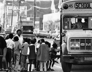 Children board buses in the center city of an unknown location to go to outlying schools on Dec. 10, 1971. Busing children as a means of achieving school integration grew into one of 1971’s major domestic stories. (AP Photo)