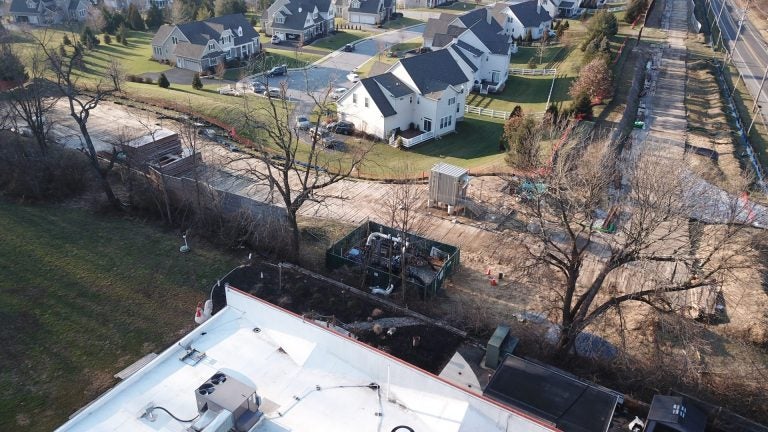 The Andover estate in Thornbury Township, Delaware County, along the route of the Mariner East 2 pipeline which began operating on Dec. 29. A valve site for the pipeline is in the center of the picture. (Courtesy of Eric Friedman)