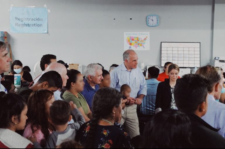 Pennsylvania U.S. Senator Bob Casey tours a migrant facility at the U.S-Mexico border. (Photo courtesy: Senator Casey's office)