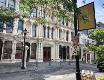 Public defender Timothy Weiler was stabbed by a former client Friday as he approached the Grand Opera House in Wilmington’s central business district. (Cris Barrish/WHYY)