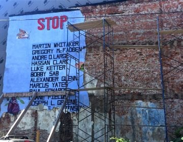 Developer Steven Brown, who said his intention had always been to preserve the mural, said the building was on the verge of collapse and impossible to save. He has promised to replace it. (Annette John-Hall/WHYY)