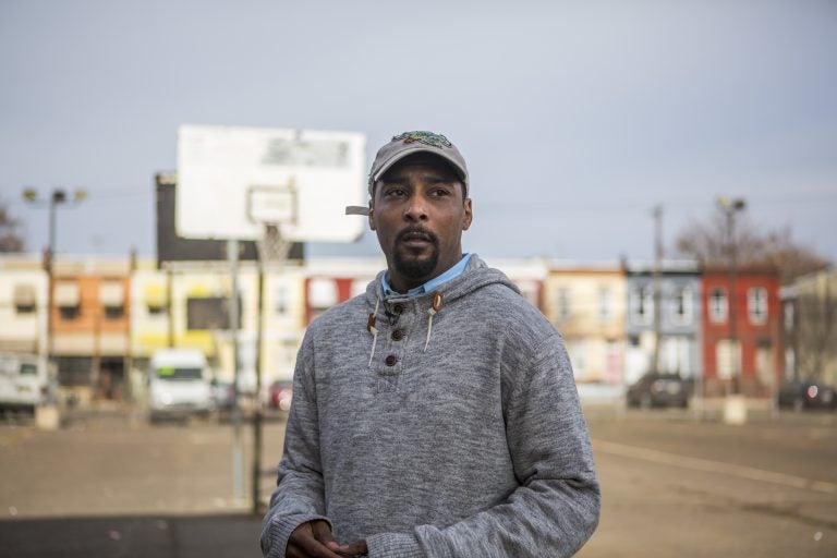 Jovan Weaver, 37, was charged with vehicular homicide in April 2019. Here, he's pictured at his childhood playground in 2017. (Jessica Kourkounis for Keystone Crossroads)