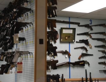 This file photo shows the gun archive in the Philadelphia Police Department's Forensic Science Center office, which holds hundreds of firearms of all types and caliber sizes. (Abdul Sulayman/The Philadelphia Tribune)