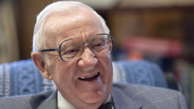 Retired Supreme Court Justice John Paul Stevens, then 91, works in his office at the Supreme Court on Sept. 28, 2011. (J. Scott Applewhite/AP)