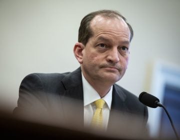 Labor Secretary Alexander Acosta testifies during a House Appropriations Committee hearing on April 3. (Al Drago/Getty Images)