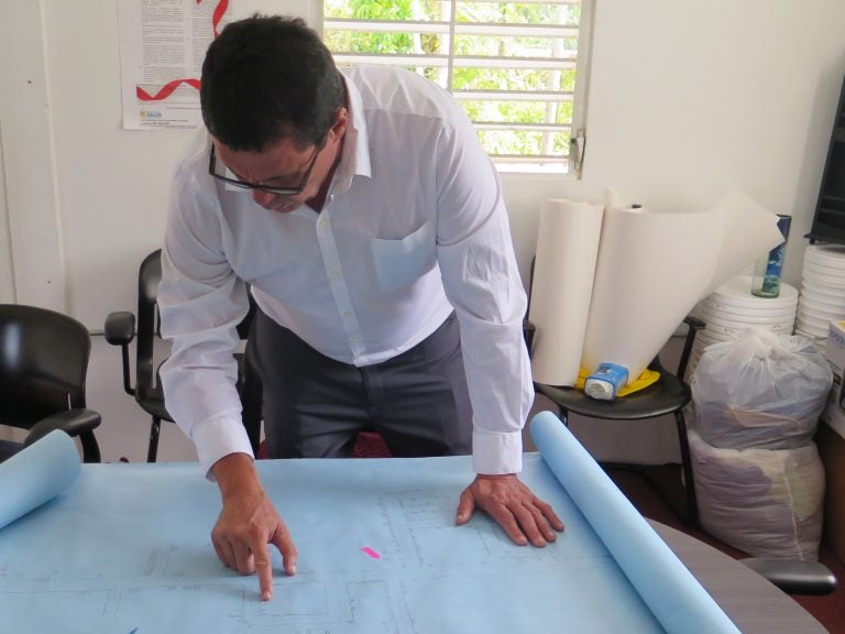 Francisco Valentin, a store owner in Mameyes, helped parts of his town convert to solar energy after Hurricane Maria. (Greg Allen/NPR)