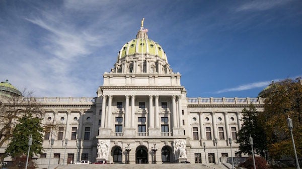 The exterior of the state Capitol building