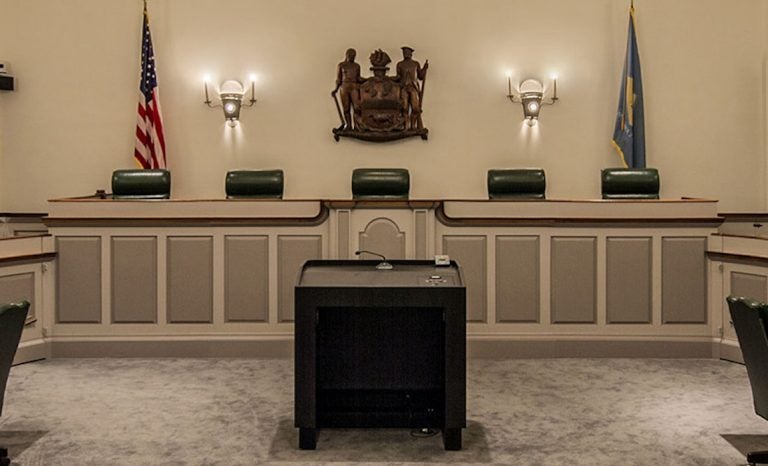 Empty courtroom