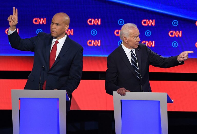 Sen. Cory Booker directly challenged former Vice President Joe Biden on criminal justice records during the second night of the Democratic primary debates in Detroit.