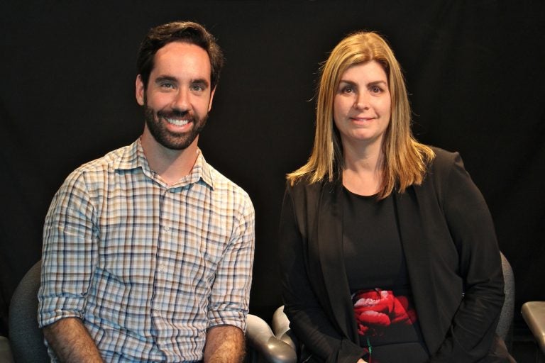 Daniel Semenza, an assistant professor at the Department of Sociology, Anthropology, and Criminal Justice at Rutgers, and Ilene M. Rosen, Associate Professor of Medicine at the University of Pennsylvania and a past president of the American Academy of Sleep Medicine. (Emma Lee/WHYY)