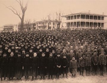 The students of the Carlisle Indian School are amassed on the grounds of the school in March of 1892. (Photo by John N. Choate/Provided by Cumberland County Historical Society Photo Archives)