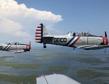 The Geico Skytypers are a one-of-a-kind fleet of vintage planes that do precision formation stunts (Danya Henninger/Billy Penn)