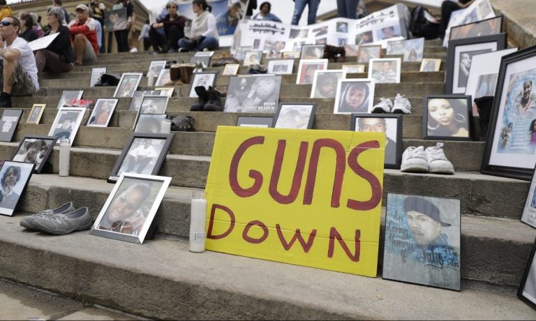 Demonstrators and students gather during a rally against gun violence on the steps of the Philadelphia Museum of Art, Monday, June 11, 2018, in Philadelphia. (Matt Slocum / AP Photo)