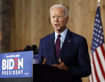 Democratic presidential candidate former Vice President Joe Biden speaks to local residents during a community event, Wednesday, Aug. 7, 2019, in Burlington, Iowa. (AP Photo/Charlie Neibergall)