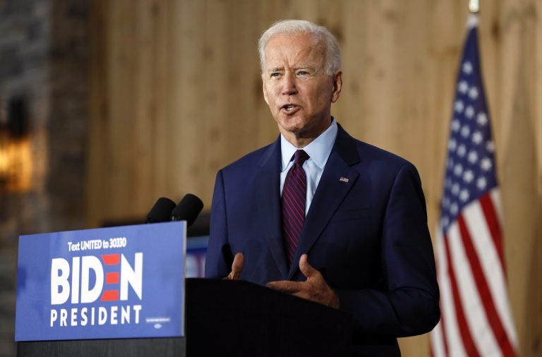 Democratic presidential candidate former Vice President Joe Biden speaks to local residents during a community event, Wednesday, Aug. 7, 2019, in Burlington, Iowa. (AP Photo/Charlie Neibergall)