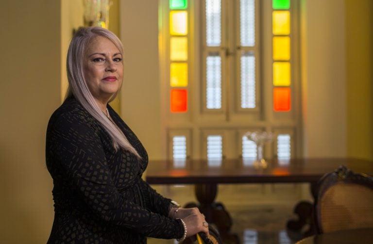 Puerto Rico Governor Wanda Vazquez poses for a photo during an interview with the Associated Press at the La Fortaleza, the official residence of the Governor of Puerto Rico, in San Juan, Puerto Rico, Friday, Aug. 16, 2019. Governor Vazquez says she plans to remain in the position to help ease the U.S. territory's political turmoil and will have the flexibility to truly work for the people because she is free of all political ties or obligations. (Dennis M. Rivera Pichardo/AP Photo)