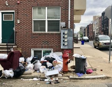 The 1900 block of North Gratz Street in North Philadelphia, home of the most ticketed sidewalks in the city (Max Marin/Billy Penn)