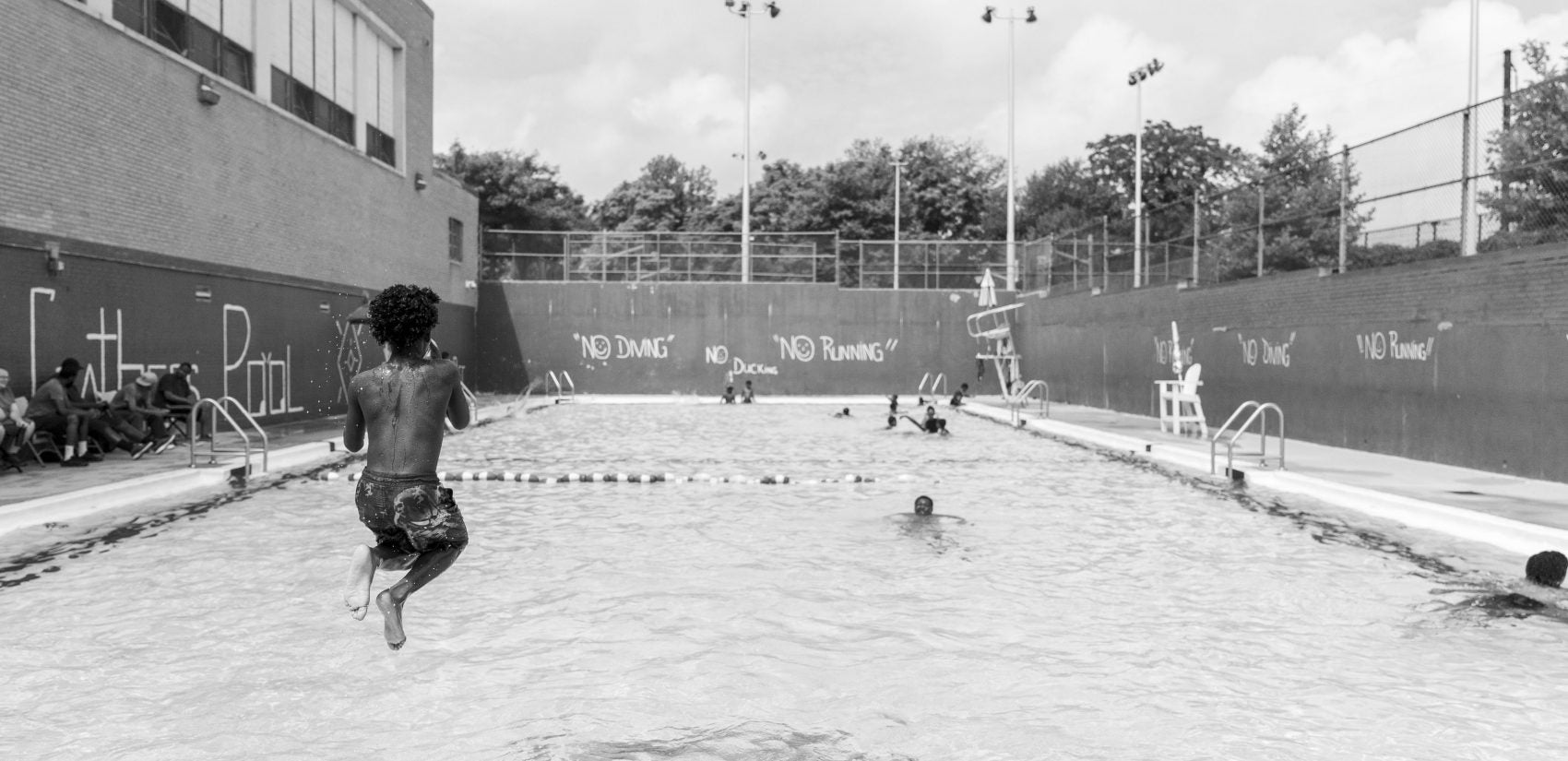 An oasis of North Philadelphia, the Hank Gathers Rec Center pool. (Jessica Kourkounis for Keystone Crossroads)