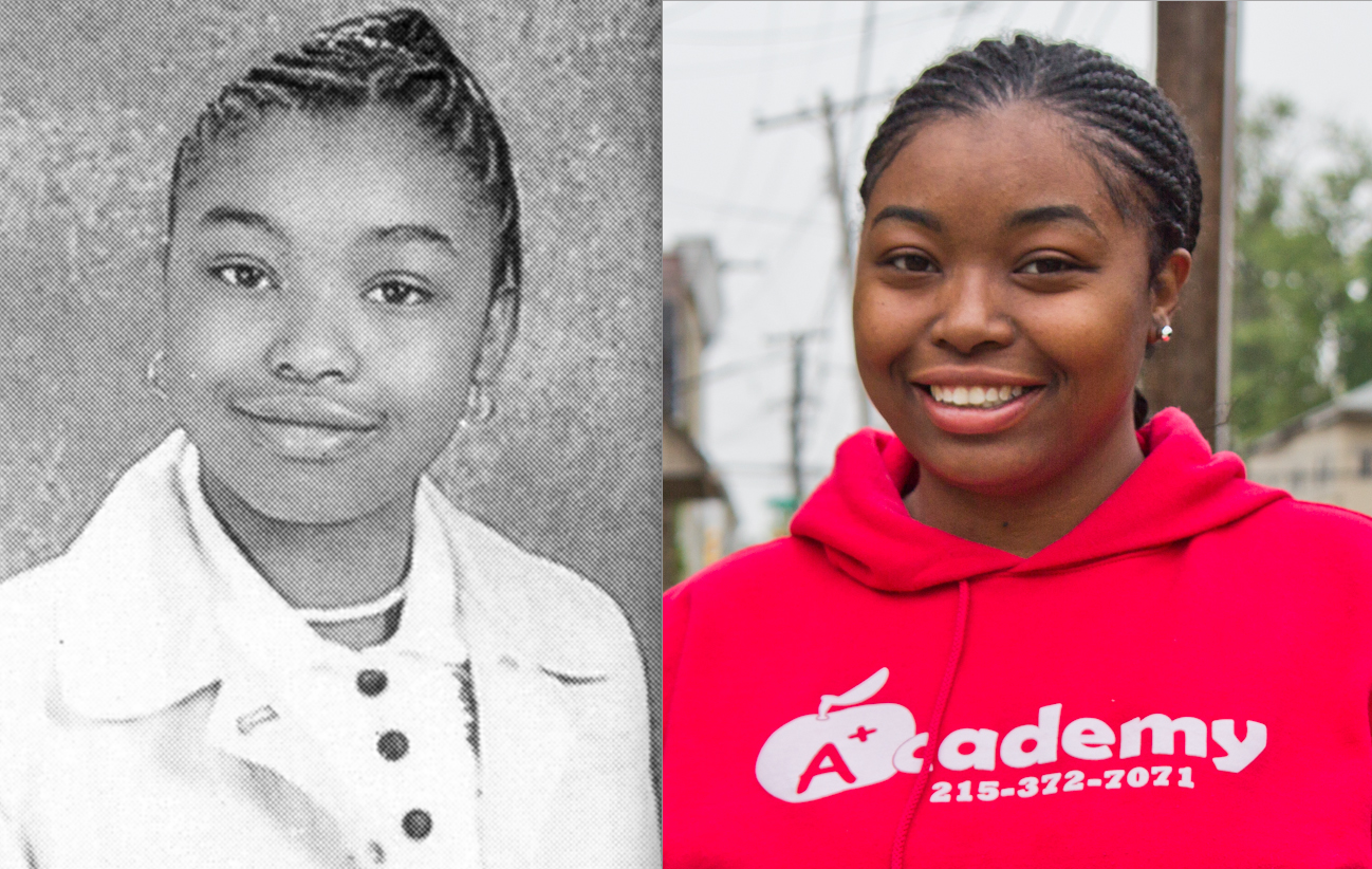 Deena Swann in sixth grade in 2005 and again today. (Kimberly Paynter/Keystone Crossroads)