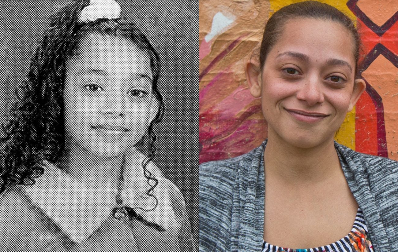 Zuleika Roman (pictured at left in 2005 and at right in 2019) bought in to KIPP's, paycheck-style behavior system. 