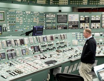 This May 22, 2017, file photo, shows the control room at the Three Mile Island nuclear power plant in Middletown, Pa. (AP Photo/Matt Rourke, File)